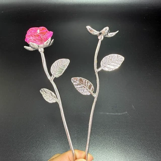 跨境水晶底座创意小花杆玫瑰花托原石支架底托工厂批发定制