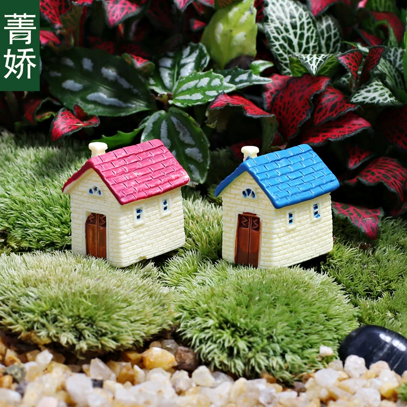 Цвет смолы Дом сделал мох суккулент микропейзаж DIY материал горшок Садоводство зеленое растение Цветочные украшения