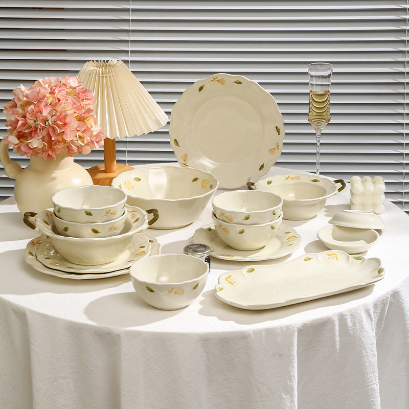 Juego de Vajilla de Porcelana Apto para Microondas para Hogar