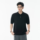 ZF8101-MM老钱风翻领针织短袖男夏季极简T恤百搭休闲上olo衫，男装针织衫/毛衣，星座614