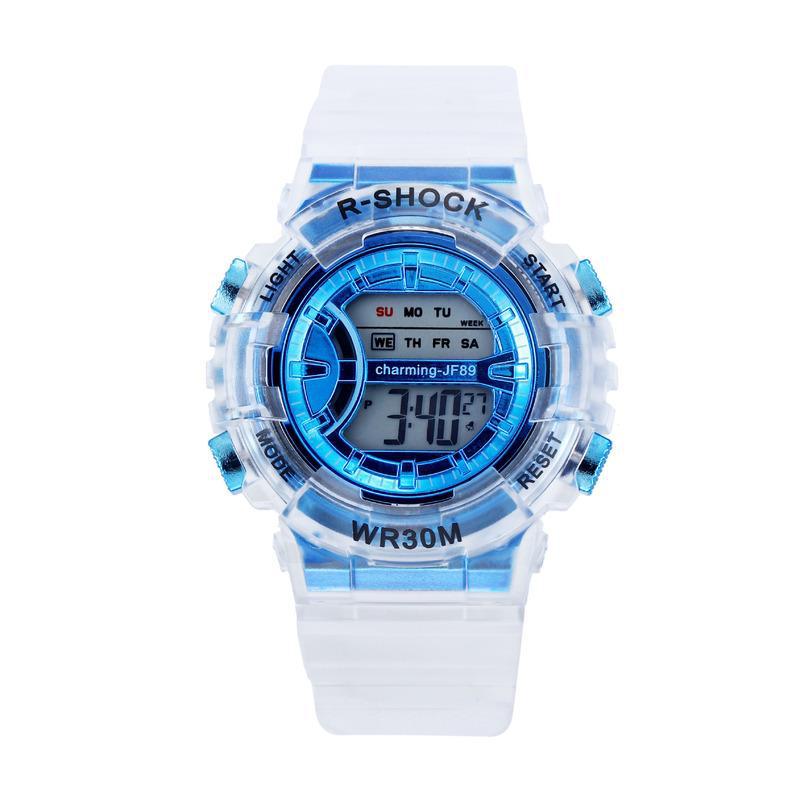 Nuevo transparente simple temperamento moda tendencia unicornio reloj electrónico redondo estudiante deportes caramelo reloj electrónico