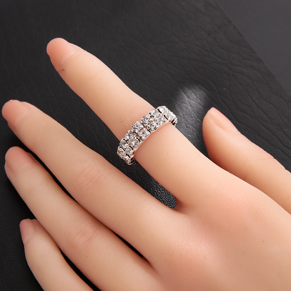 Luxury Five-row Diamond Elastic Ring For Men Designer Style_voghion.com