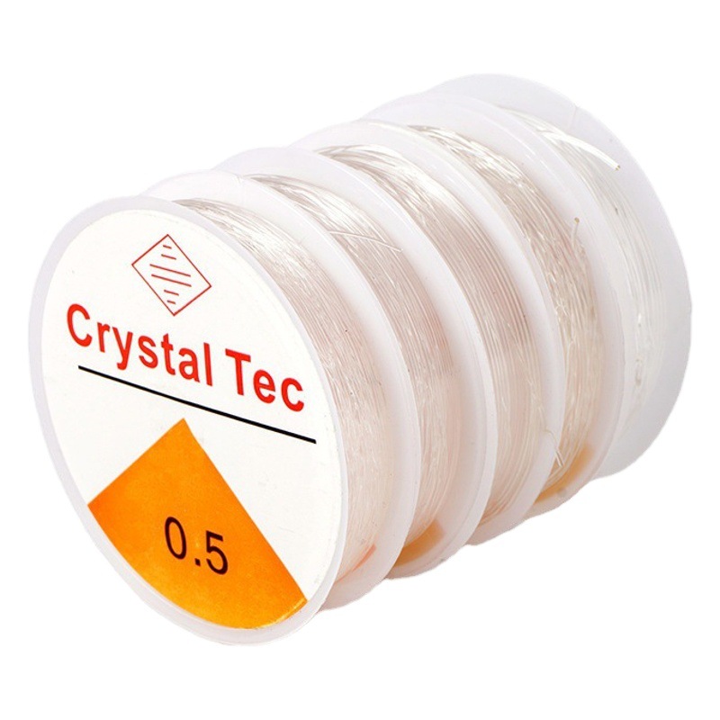 Línea de cuentas de cristal transparente línea elástica con cuentas de alambre DIY línea de joyería hecha a mano fabricante en stock accesorios al por mayor