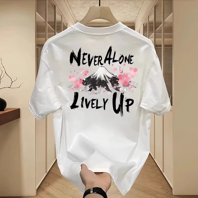 Summer Men's Short-Sleeve T-Shirt Base Layer Shirt Trendy Fashion Top Loose Style Crew Neck T-Shirt Men's Clothing