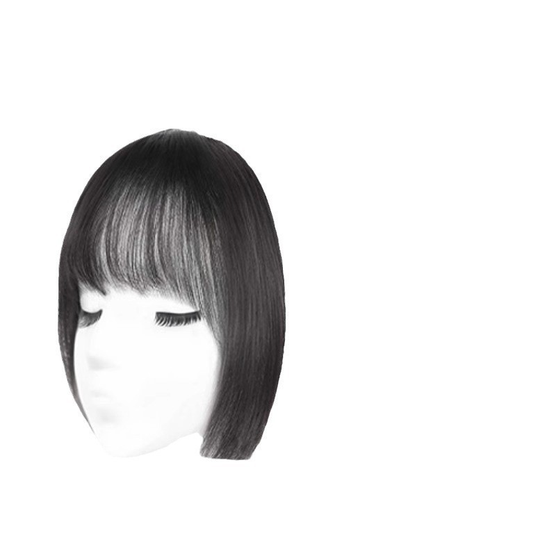 プリンセスカット模擬ヘア前髪ウィッグ女性インターネット有名人齐前髪ヘア偽前髪自然な額かつら模擬|undefined