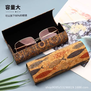 眼镜盒中国风印画眼镜盒文艺复古便携防压木纹眼镜包现货眼镜盒