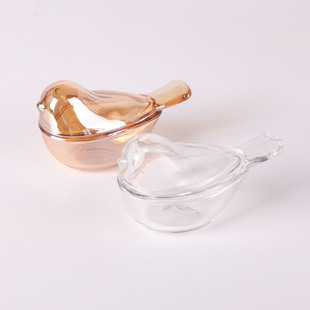 Crystal glass bird toothpick box creative jar wax glass candle holder Xi shop sugar jar storage jewelry box ornaments wholesale