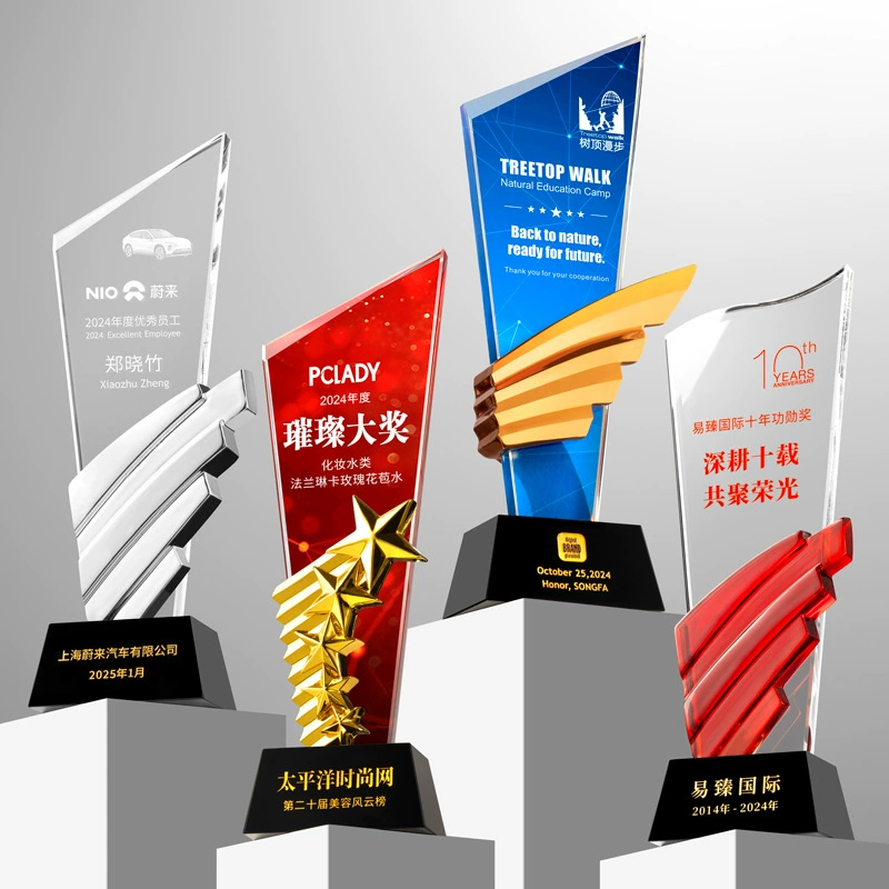 Новая креативная хрустальная награда для ежегодного собрания компании, цветная печать, признание выдающихся сотрудников, памятный сувенир, в наличии