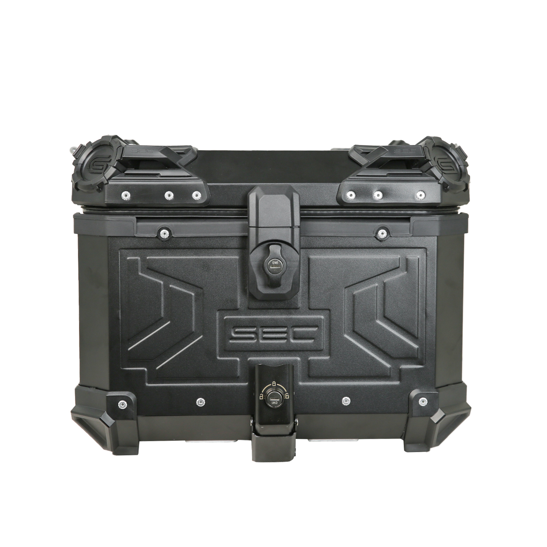 Fabricante de motocicleta 45L impermeable baúl de aleación de aluminio baúl trasero de automóvil eléctrico caja de almacenamiento de desmontación rápida