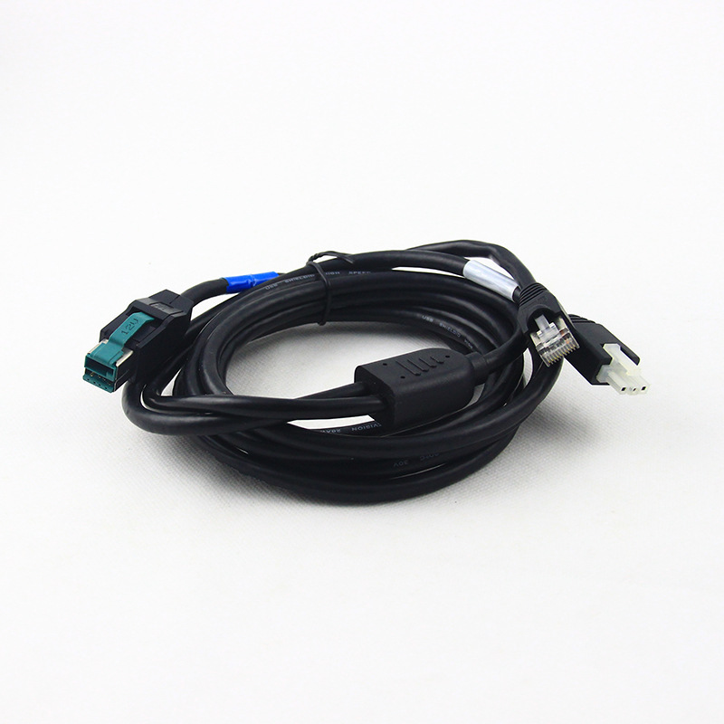 powered usb 12V to molex 4.2 3pin + RJ45 connection cable for IBM Printer