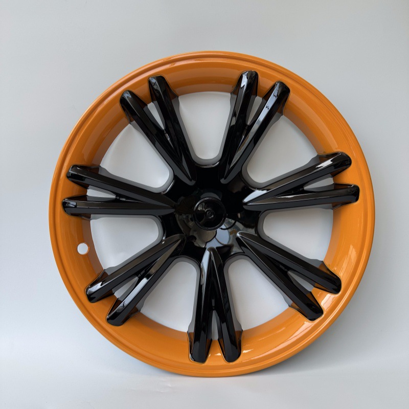 Y Wheel | Tesla Hub cover - y-19-inch-orange-white-logo-four
