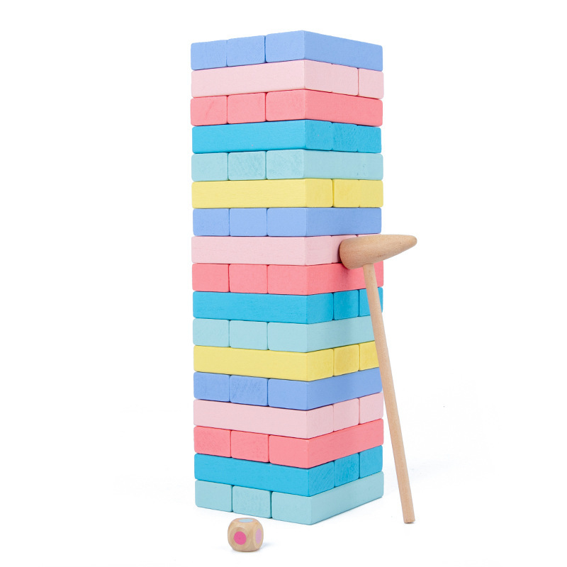 Weiweihu Kids Digital Jenga Jenga Game Juego de mesa Bloques de construcción Juguetes educativos Die Die Gao