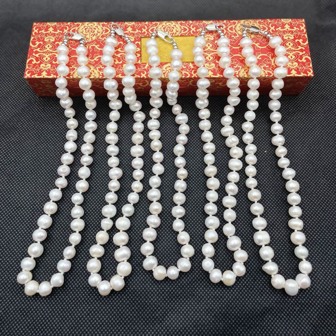 Natural Freshwater Pearl Necklace 9 -- 10mm Round Pearl Fashion Women's Necklace Mother's Day Good Gift for Elders