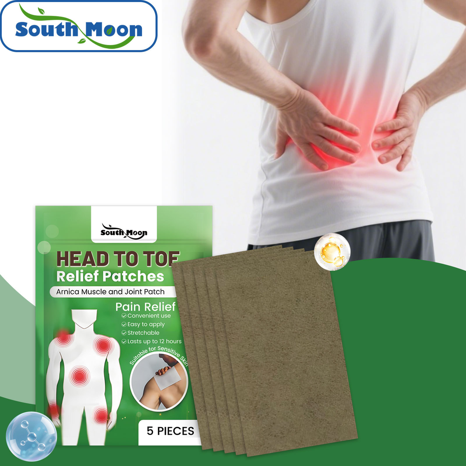 South Moon Body Care Patch Mild Formula Daily Care for Joints and Knees Comfort Care Patch