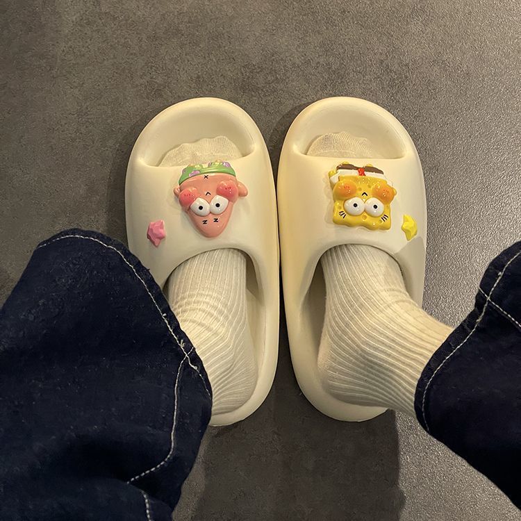 New style sponge baby slip-on slippers women's outer wear deodorant Internet celebrity ins trendy thick bottom cute sandals
