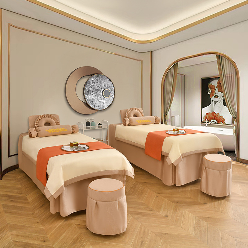 Beauty Bedspread Set of Four High-End Luxury Beauty Salon Bed Cover Massage Head Therapy Ear Cleaning Bedspread Wholesale Customizable