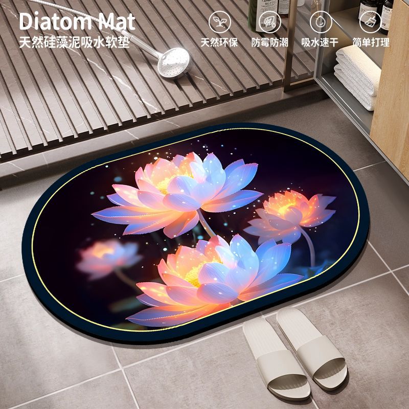Al por mayor transfronterizo alfombra de baño absorbente de agua alfombra antideslizante de barro de diatomeas doméstica puerta de baño alfombra de suelo resistente al desgaste de secado rápido