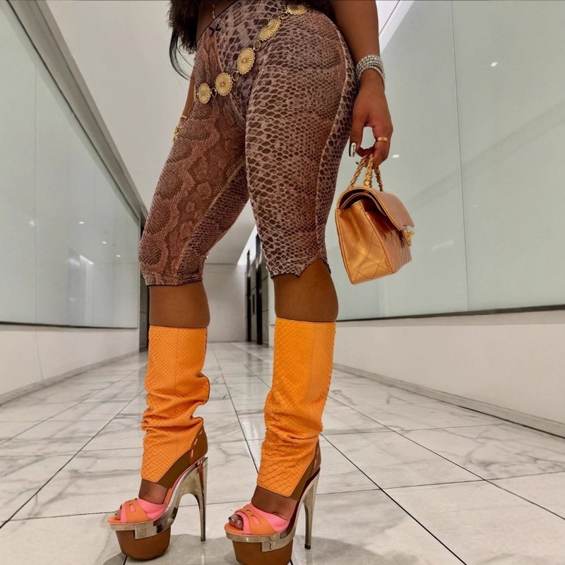 1327 Animal Print Leggings Stretch Animal Print Leggings