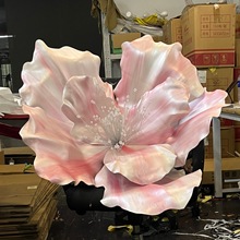原创大型EVA手工粉色芍药花珠光仿真花婚礼影楼拍照道具造型写真