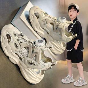 Teenagers Sandals 2025 Summer New Children's Shoes Girls Parent-Kids Shoes Breathable Frame Shoes Boys Dad Sandals