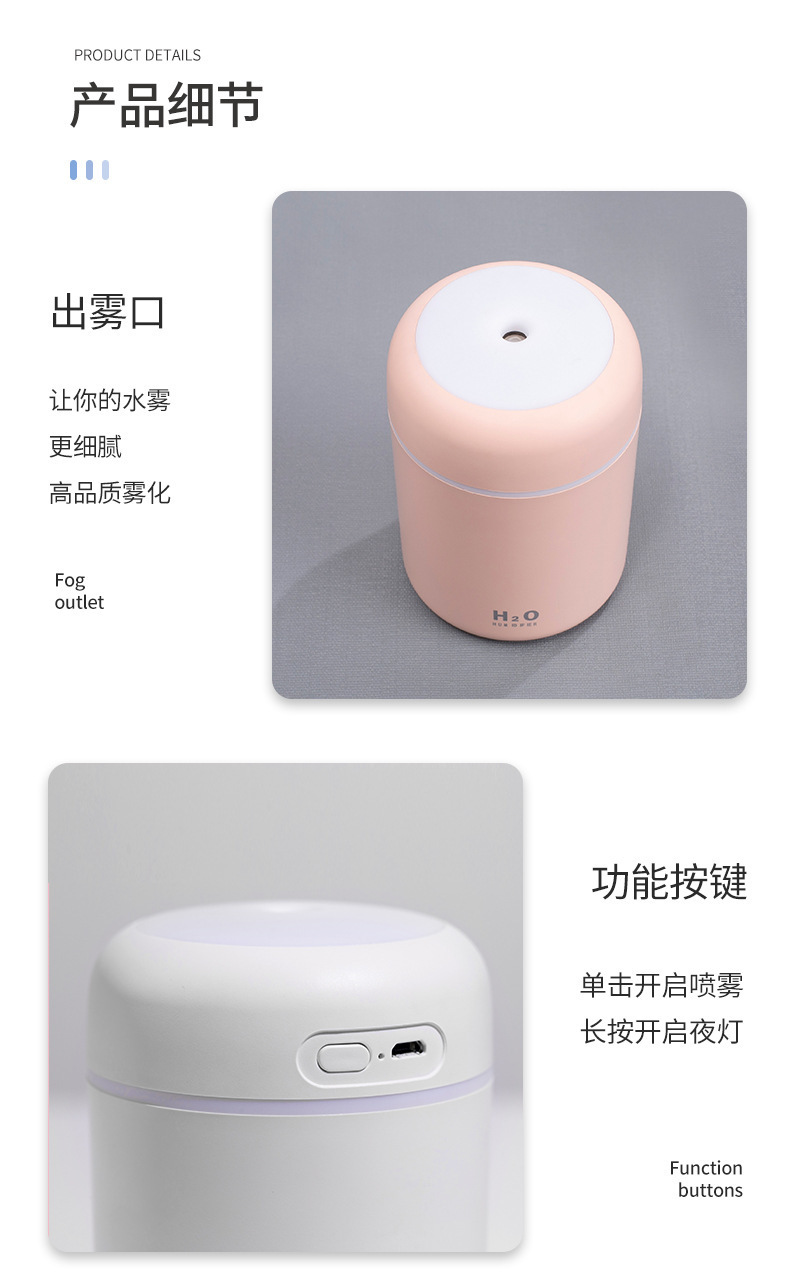 Car Air Purifier Spray Creative Colorful Cup Air Humidifier Desktop Home Car Humidifier USB