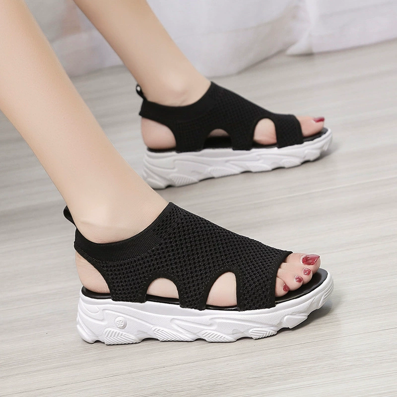 35-42 размера женская обувь большого размера 41-43 спортивная сандалия женская летняя плоская нижняя одежда дикая повседневная римская толстая подошва 41