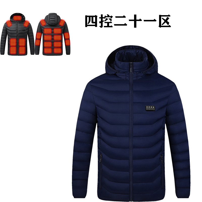 Zona 2-19 ropa acolchada de algodón transfronterizo Otoño e Invierno calefacción inteligente ropa acolchada de algodón abrigo de hombres y mujeres calefacción de invierno temperatura constante calefacción eléctrica ropa acolchada de algodón