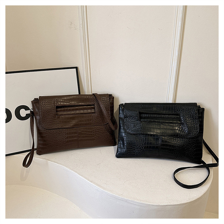 New cross-border foreign trade crocodile pattern strap clutch bag, large-capacity file bag, storage bag, official document bag, crossbody bag undefined
