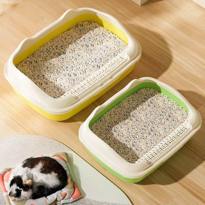 Pet Open Cat Sand Basin semicerrado desmontable anti-derrames excrementos de gatos inodoro de gatos para enviar pala de arena de gatos