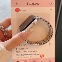 弾力鋼帯銀色バンドはapple watchアップルバンドS10高級S9銀色の汚れに適している
