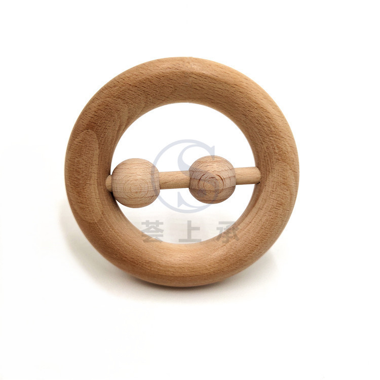 木製幼児おもちゃガラガラおしゃぶり赤ちゃん 100 日写真小道具アクセサリーおもちゃ木製リング