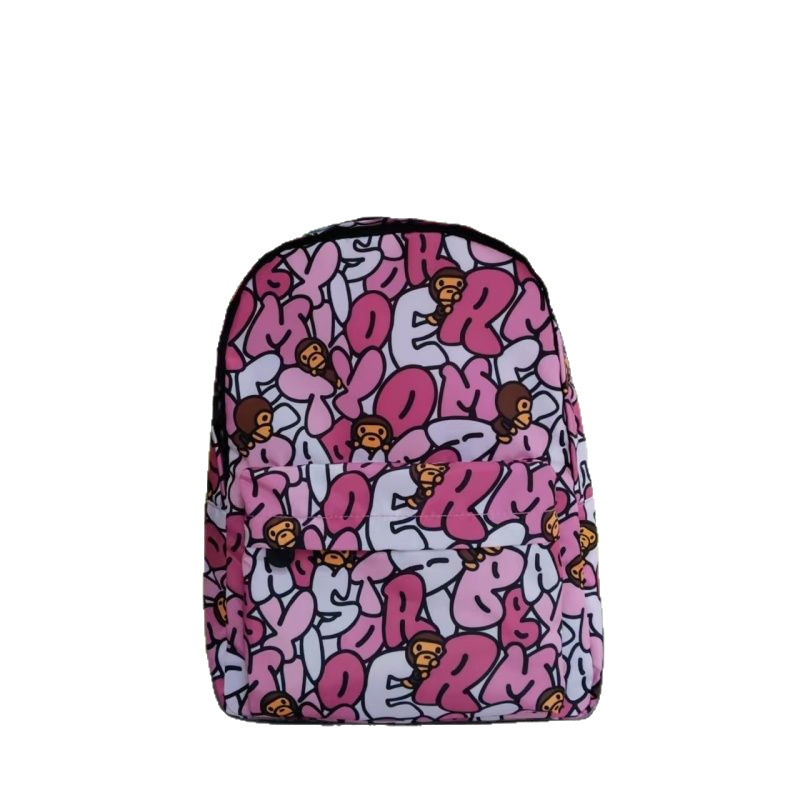 Bape バックパック漫画猿文字学生男性と女性多用途スクールバッグカジュアルファッションバックパックトレンディなブランドカップル|undefined