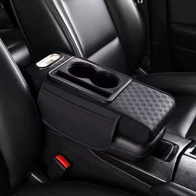 Armrest box pad box pad multifunctional car tissue - three-dimensional-embossed-trumpet-classic-black