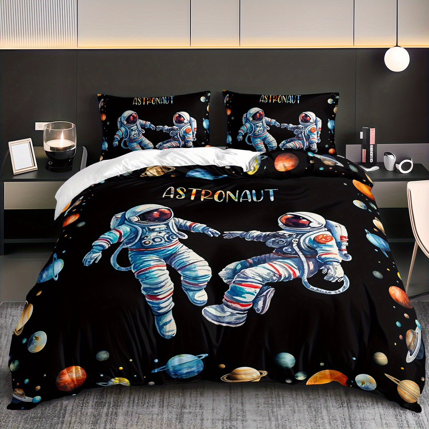 Transfronterizo textil doméstico astronauta suave impresión digital abrasión quilt kit fuente soporte de fábrica TEMU / JIT