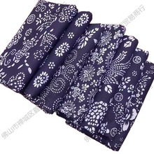 蓝印花布乌镇蓝花布民族风蜡染青花布料碎花桌布处理面料加厚民族