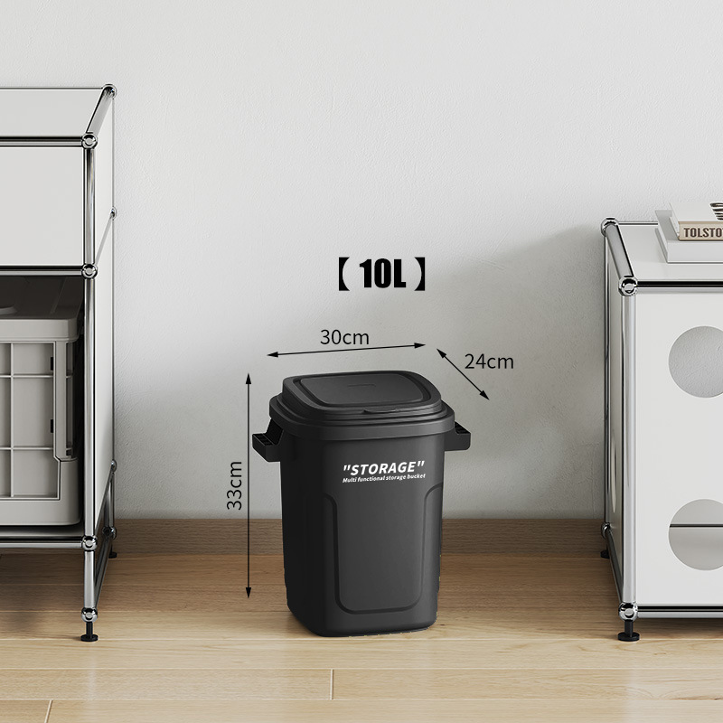 キッチンゴミ箱家庭用新しい大型蓋付き高さ紙バスケット家庭用屋外インダストリアルスタイル大容量ゴミ箱|undefined
