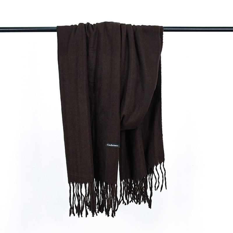 Bufanda Gruesa de Imitación de Cachemira Gris, Estilo Coreano Simple, para Negocios y Abrigar
