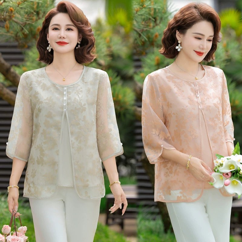 Мама наряд Летняя новая мода национальная футболка маленькая рубашка