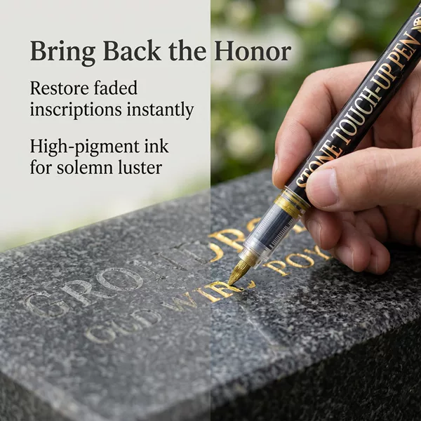 Direct Liquid Tombstone Gold-Painting Pen, Inscription Touch-Up Pen, Waterproof, Sun-Resistant, Non-Fading, Special Pen for Stone Inscriptions, One-Click Refurbishment