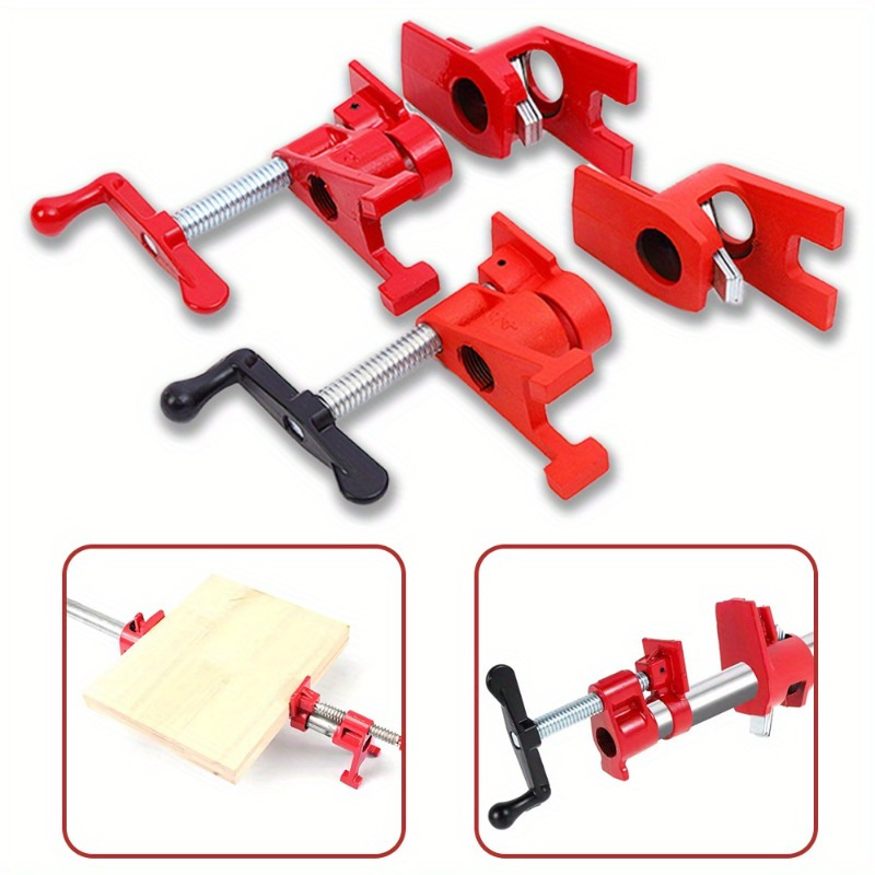 1/2 "3/4" Abrazadera de tubería pesada Juego de abrazadera de tubería encolada de madera, accesorio de conexión de tablero de madera, herramientas manuales de carpintero