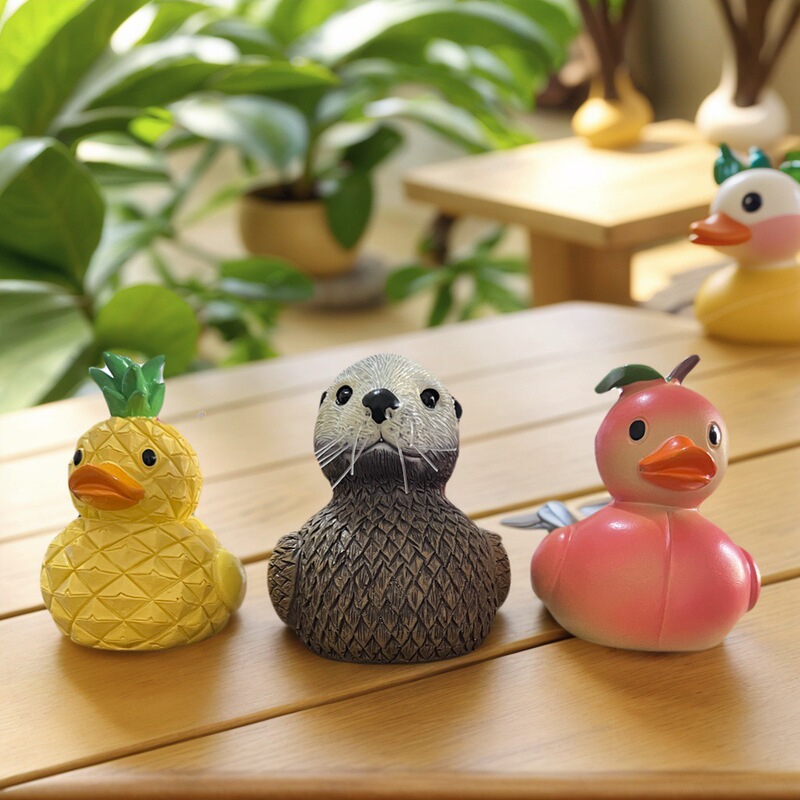 跨境亚马逊新款Adorable Fruit Duck可爱水果鸭创意树脂工艺摆件|undefined