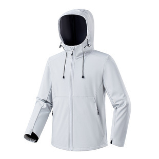 Big-name flat for soft shell clothing factory wholesale printed logo lovers outdoor men's and women's hooded soft shell assault clothing