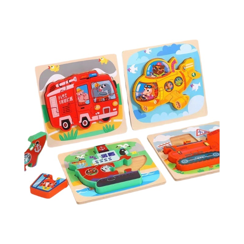 Weiwei Tiger Wood Animal Puzzle Niños 3D 3D 3D Avanzado Puzzle Puzzle para niños 0-3 Juguetes educativos de educación temprana
