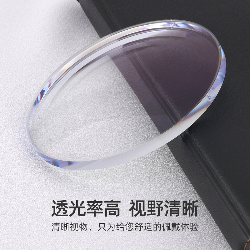 Wholesale 1.56 Anti-blue light aspheric lenses with super water repellent film and colorful packaging, for presbyopia with high dispersion and farsightedness.