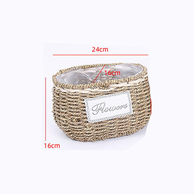 Cesta de flores de paja tejida a mano idílica paja tejida y cesta de flores de sauce cesta de arreglo floral cesta Festival cesta de almacenamiento de ratán tejida a mano