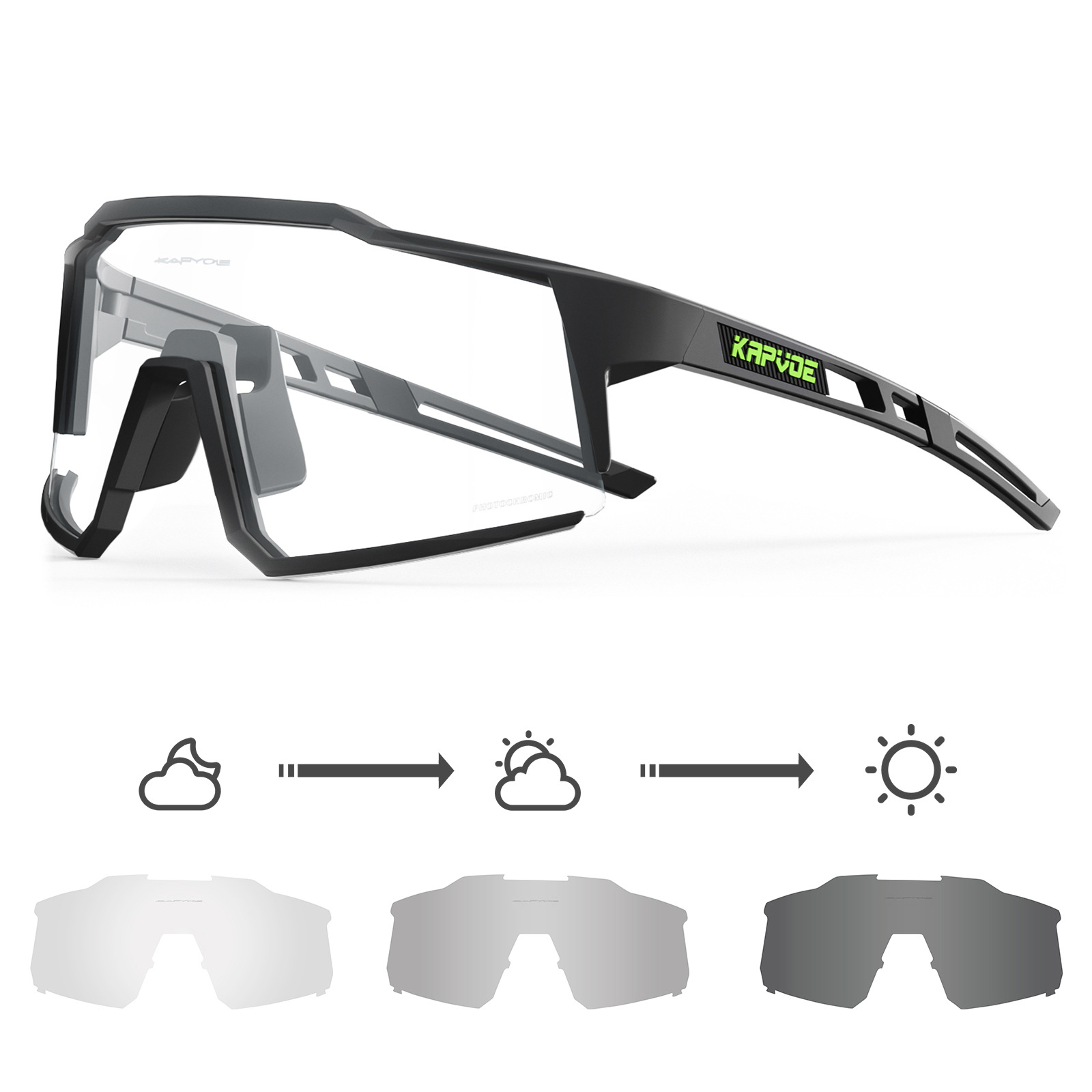 Gafas de Ciclismo Fotocromáticas de TR90, a Prueba de Viento, para Ciclismo de Montaña y Carretera