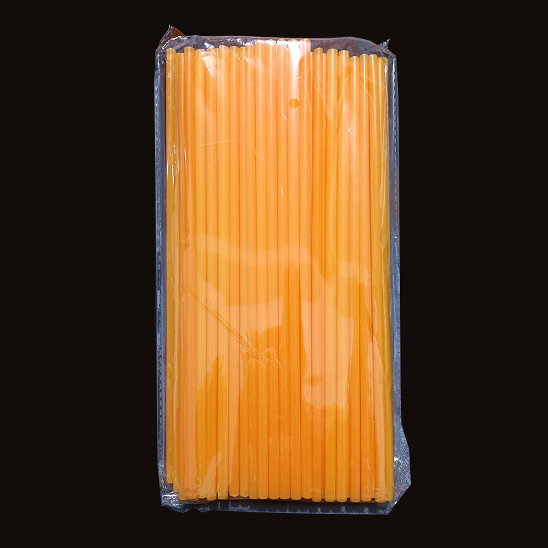 Transfronterizo en stock 6mm color paja recta plana paja de plástico desechable PP niños hechos a mano DIY lavanda