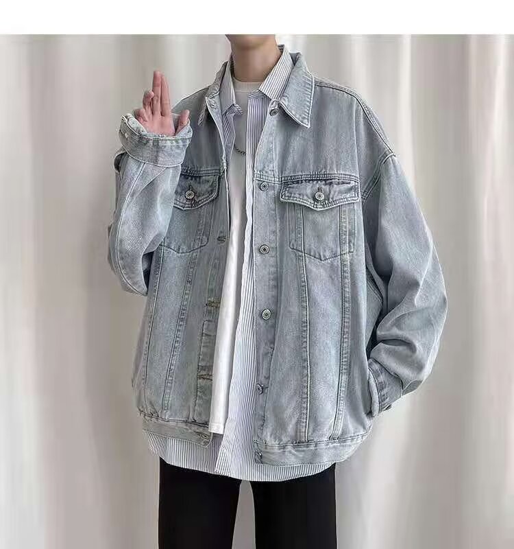 Denim Jacket For Men, Button Cardigan Style, Loose Versatile Top_voghion.com