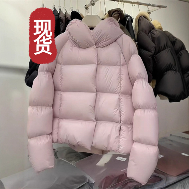 Pink Fluffy Short Hooded down Jacket for Women 2025 Winter Super Nice Warm and Age-Reducing Thickeneded White Goose down Jacket