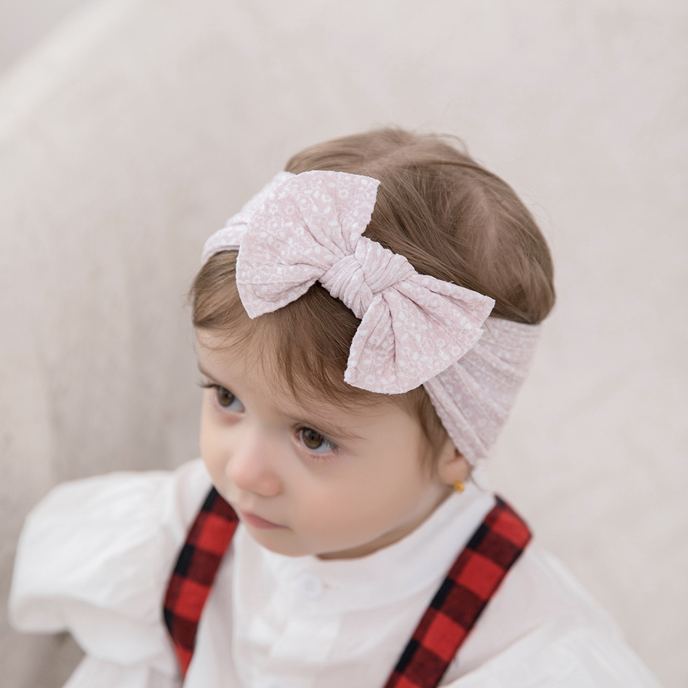 Cross-border children's hair accessories baby care door headband 3D digital printing nylon bow baby hair band wholesale_voghion.com